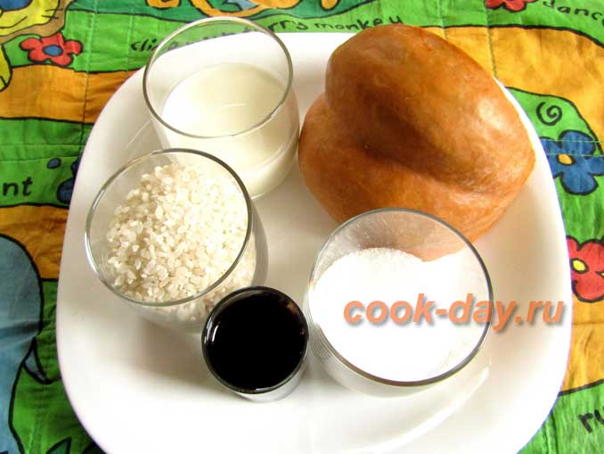 Ингредиенты для тыквенно-рисовой сладкой каши